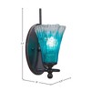 Toltec Lighting Capri 1 - Light Sconce in  Dark Granite with 5.5" Fluted Teal Crystal  Shade - 2 of 2