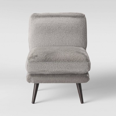 Harper Faux Fur Slipper Chair Fully Assembled Gray Threshold Target