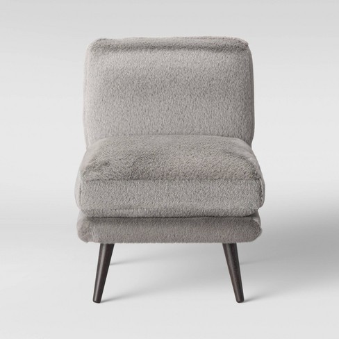 Grey furry online chair