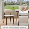 Sapphtopaz Modern Dining Chairs with Curved Back Cotton-Linen Upholstered Kitchen Chair with Wood Legs Armless Chair for Dining Room - 3 of 4