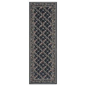 Modern Boho Farmhouse Bedroom Living Room Rugs, Floral Leaf Print Non Slip Throw Carpet for Dining Room Kitchen Office - 1 of 4