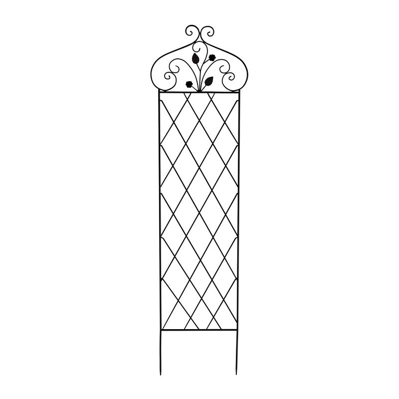 Garden Trellis for Climbing Plants - 63-Inch Decorative Lattice Metal Panel for Vines, Roses, Vegetables, Berries, and Flowers by Pure Garden (Black), 1 of 7