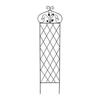 Garden Trellis for Climbing Plants - 63-Inch Decorative Lattice Metal Panel for Vines, Roses, Vegetables, Berries, and Flowers by Pure Garden (Black)