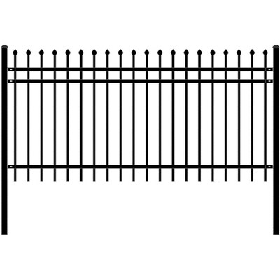 Rome Style Black Steel Garden Fence 8 x 4 ft