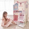 Classic Double-Sided Baby Doll Nursery Station Dollhouse Combo with Baby Doll Swing Chair, Pink/Beige - 2 of 4