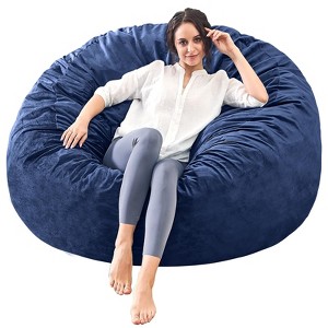Inhand Bean Bag Chairs for Adults - Memory Foam Furniture BeanBag Chair with Soft Fiber Cover - Round Fluffy Couch for Living Room - 1 of 4