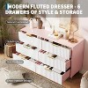 coucheta 47" Fluted Dresser for Bedroom with 6 Drawers, Modern Chest of Wooden Chest with Metal Handle, for Living Room, Hallway, Entryway - 3 of 4