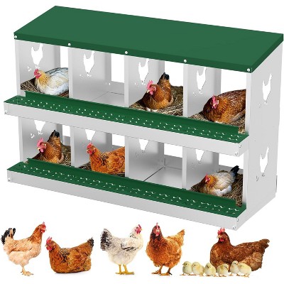 Metal Chicken Nesting Boxes, Nesting Boxes with Metal Legs, Chicken Laying Box with Roll Out Egg Collection with Vented Holes