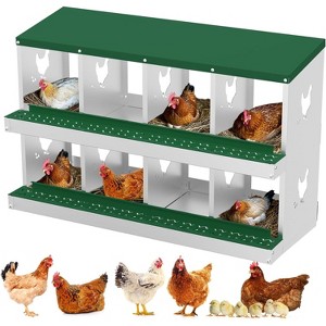 Metal Chicken Nesting Boxes, Nesting Boxes with Metal Legs, Chicken Laying Box with Roll Out Egg Collection with Vented Holes - 1 of 4