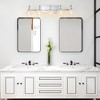 29" Nickel Finish Vintage Crystal Vanity Light - Elegant 5-Light Bathroom Mirror Fixture with Clear Glass Shades (No Bulbs) - 3 of 4