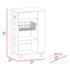 TiramisuBest Kitchen Island Kamkacht, One Cabinet, Four Open Shelves, Light Oak / White Finish with Light Oak for Kitchen Islands & Carts - 3 of 4