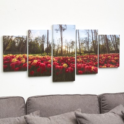 Lakeside 5 Piece Canvas Wall Art Set – Tulip Field