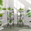 VECELO 2/3 Tier Plant Stand Indoor Outdoor Metal Potted Holder Rack Flower Pot Stand Black - 4 of 4