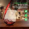 NutriChef Crystal Clear Stemless Wine Glass Set, Ultra Clear, Hand-Blown - 2 of 4