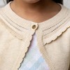 Hope & Henry Girls' Organic Cropped Special Detail Sweater Cardigan, Kids - 2 of 4