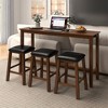 Tangkula 4-Piece Bar Table Set w/ Power Outlet Counter-Height Table & 3 Bar Stools - 4 of 4