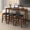 Tangkula 4-Piece Bar Table Set w/ Power Outlet Counter-Height Table & 3 Bar Stools - image 4 of 4