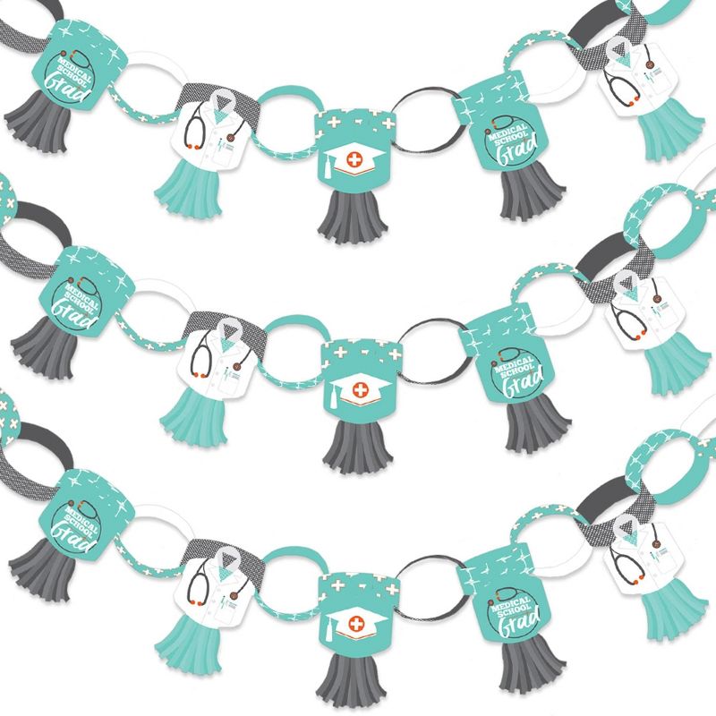 Big Dot of Happiness Medical School Grad - 90 Chain Links and 30 Paper Tassels Decor Kit- Doctor Graduation Party Paper Chains Garland - 21 feet, 1 of 8