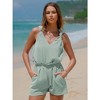 EXLURA Womens Summer 2 Piece Sets Sleeveless V Neck Knotted Tank Tops Shorts Matching Sets Vacation Cruise Beach Outfits 2025 - 4 of 4