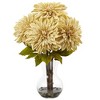 Nearly Natural Dahlia Silk Arrangement with Glass Vase, Orange - 2 of 4
