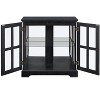 Wooakway 32"H Oak Antique Curio Display Cabinet with Adjustable Shelves and Lattice Doors Retro Style Bookcase Storage Cabinet - 2 of 4