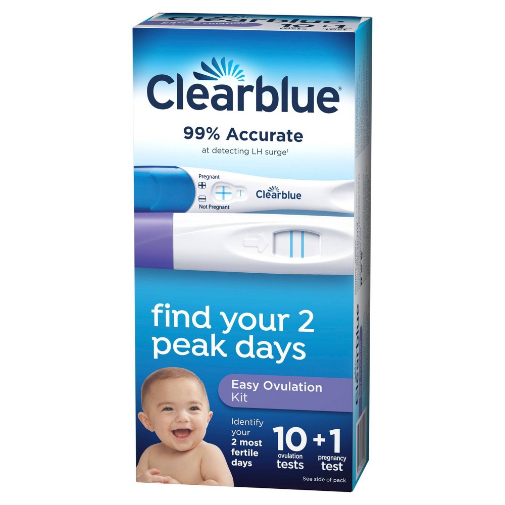 A convenience kit consisting of 10 Clearblue Easy Ovulation Test device and 1 Clearblue Rapid Dectection Pregnancy Test. 