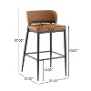Christopher Knight Home Set of 2 Arya Industrial Metal and Leather Aire Counter Height Barstools Brown - 3 of 4