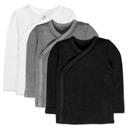 Honest Baby 3-Pack Organic Cotton Long Sleeve Side-Snap Tops - image 1 of 4