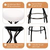 MAYEERTY 29'' Floral Print Bar Stools Set of 2 - Upholstered Round Barstools with Footrest for Kitchen/Dining (Black & White) - 3 of 4