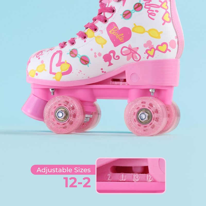 Barbie Roller Skates - Adjustable Sizes 3-6 & 12-2, Glitter Wheels, ABEC5 Bearings, 3 of 7
