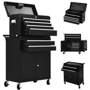8-Drawer Rolling Tool Chest with Wheels & Detachable Top, Heavy-Duty Steel Toolbox for Garage - 1 of 4