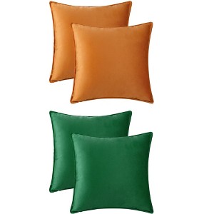 Unique Bargains Solid Velvet Home Decor Couch Sofa Living Room Throw Pillow Covers Pack of 4 - 1 of 4