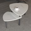 KTMBDW 2 Tier Modern Coffee Table, 360 Degree Rotatable Coffee Center Table with Wood Legs and Sintered Stone Tabletop, Cocktail Table for Living Room - 2 of 4