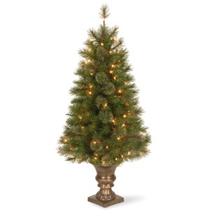 National Tree Company 4 ft. Atlanta Spruce Entrance Tree with Clear Lights - 1 of 4