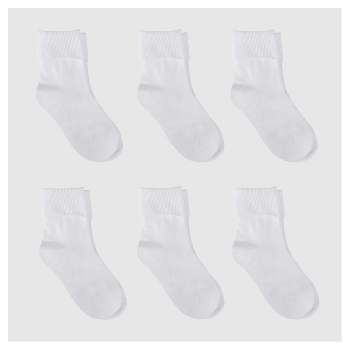 Girls' 6pk Casual Turn Cuff Socks - Cat & Jack™ White