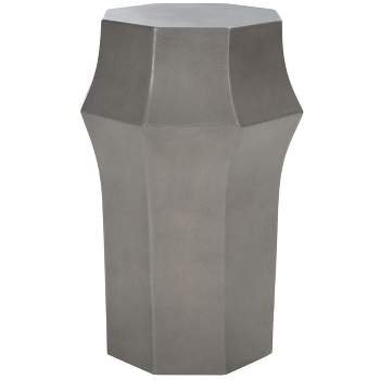 Klaudia Concrete Indoor/Outdoor Accent Table - Dark Grey - Safavieh.
