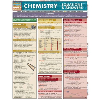 Chemistry Equations & Answers - (Quickstudy: Academic) by  Mark Jackson (Poster)