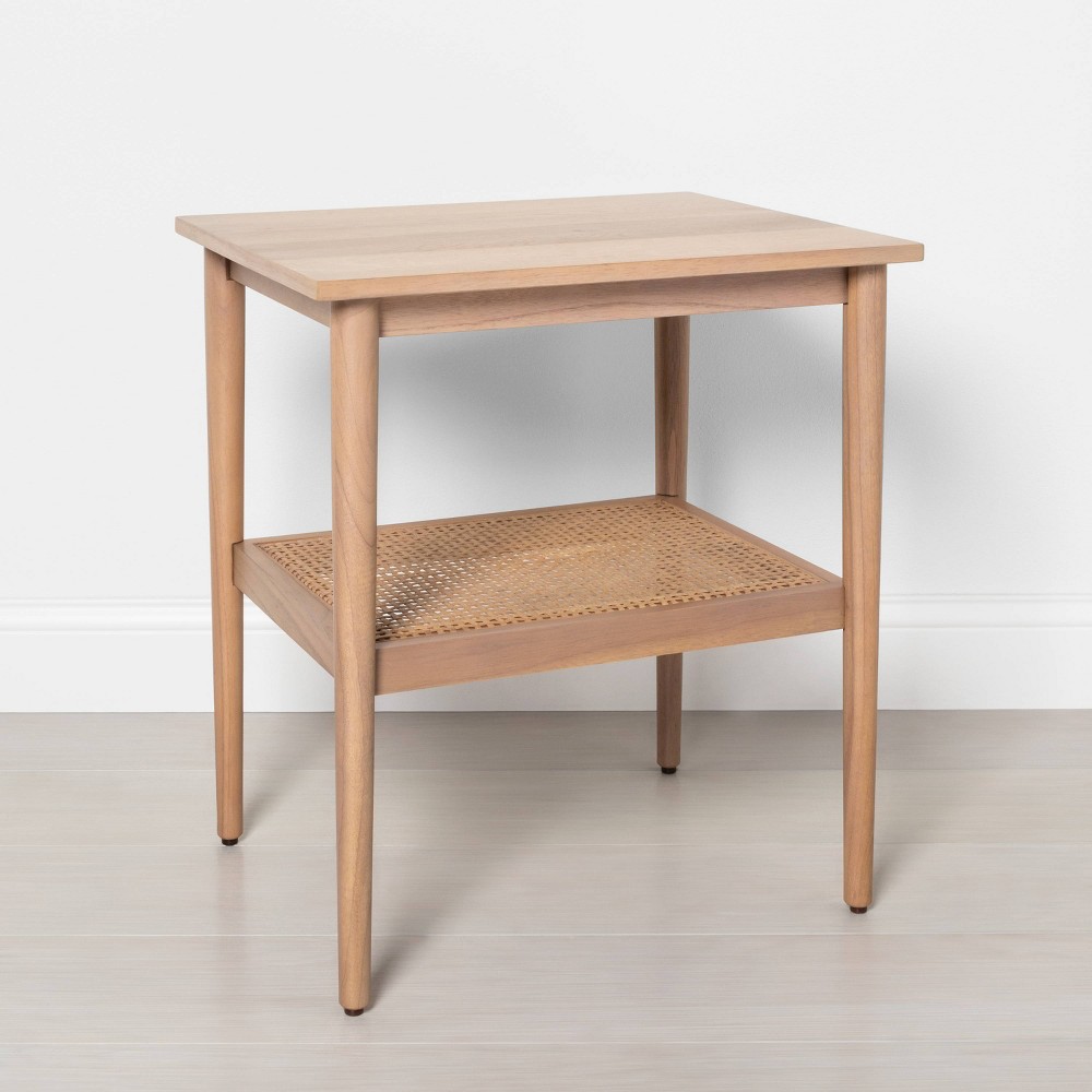 Wood & Cane Accent Side Table - Natural - Hearth & Hand™ with Magnolia