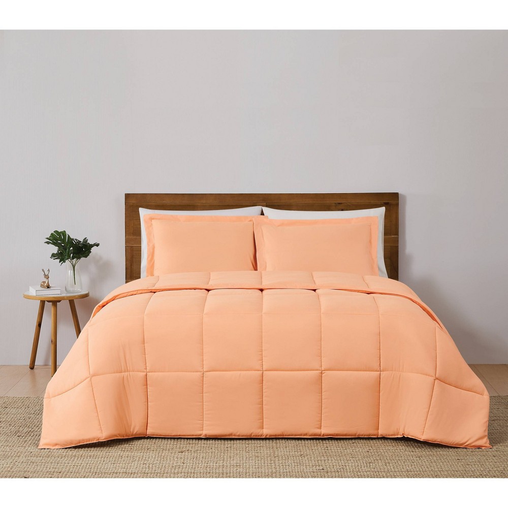 Photos - Bed Linen Truly Soft 2pc Twin Extra Long Everyday Reversible Comforter Set Peach