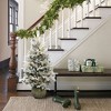 LuxenHome 4.5Ft Pre-Lit Artificial Flocked Pine Tree, Lighted Porch Tree with Pinecones and Rustic Gold Pot Off-White - 4 of 4