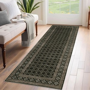 Border Geometric Area Rugs for Living Room Soft Washable Rug Low Pile Non-Slip Accent Rug for Bedroom - 1 of 4