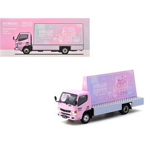 Mitsubishi Fuso Canter Mobile Ad Truck RHD "Hello Kitty" Pink with Graphics "Truck64" 1/64 Diecast Model Car by Tarmac Works - 1 of 4