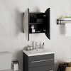 vidaXL Cabinet Bathroom Wall Vanity Mirror Cabinet with Round Mirror and LED - Black 15.7" x 15.7" x 6.9" - 4 of 4