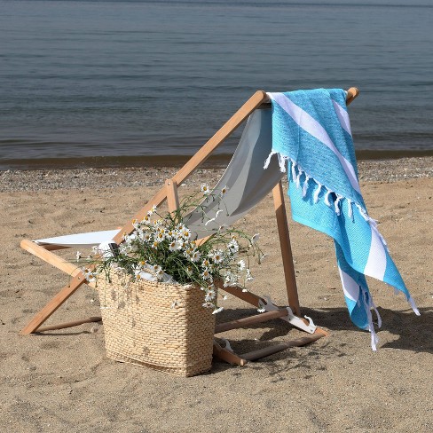 Diamond Turkish Bath & Beach Towel Pacific Blue