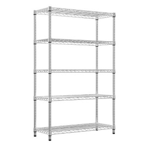 YONWAY Steel Storage Shelving 5-Tier Utility Shelving Unit With Wheels Height Adjustable Easy To Assemble For Home,Office 17.7" D x 47.2" W x 72.3" H - 1 of 4