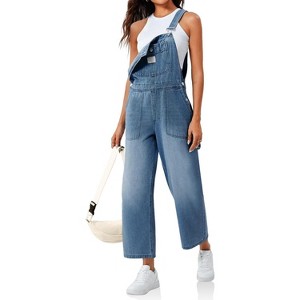Imily Bela  Classic Womens Bib Overalls Relaxed Wide Leg Cropped Jumpsuit for Everyday Wear - 1 of 4