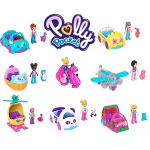 Polly Pocket Doll with Vehicle & Pet Playset Bundle – Various Fun Themes! - 1 of 1
