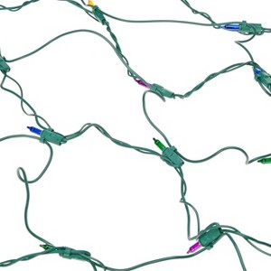 GE String A Long 6 ft X 4 ft Net Style Christmas Holiday Lights 150-Count Multi - 1 of 4