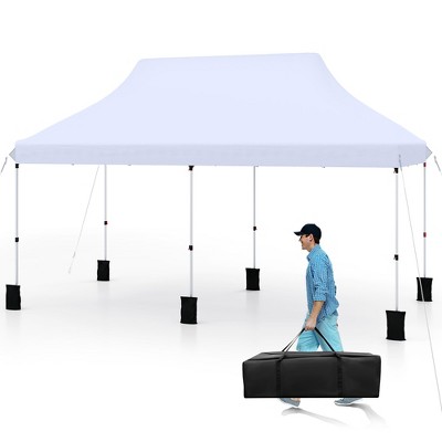 Tangkula 10 x 20FT Pop-up Canopy Tent Folding Instant Sun Shelter w/ 3 Adjustable Heights