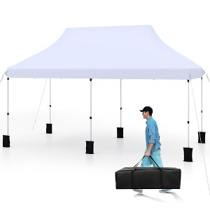 Tangkula 10 x 20FT Pop-up Canopy Tent Folding Instant Sun Shelter w/ 3 Adjustable Heights - 1 of 4
